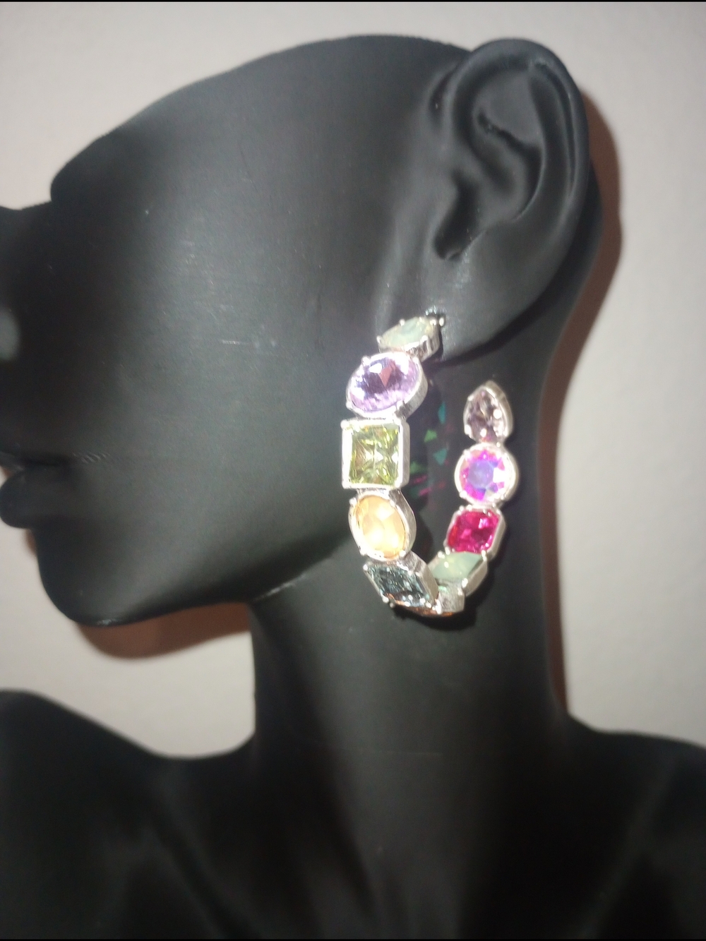 Multicolor Gemstone Hoop Earrings for Women